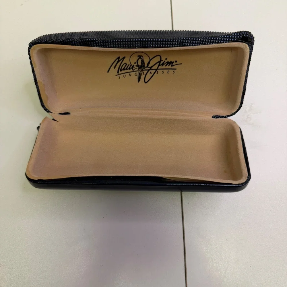 Maui Jim Unisex OS Blue Textured Hard Shell Clamshell Sunglasses Case Protective
